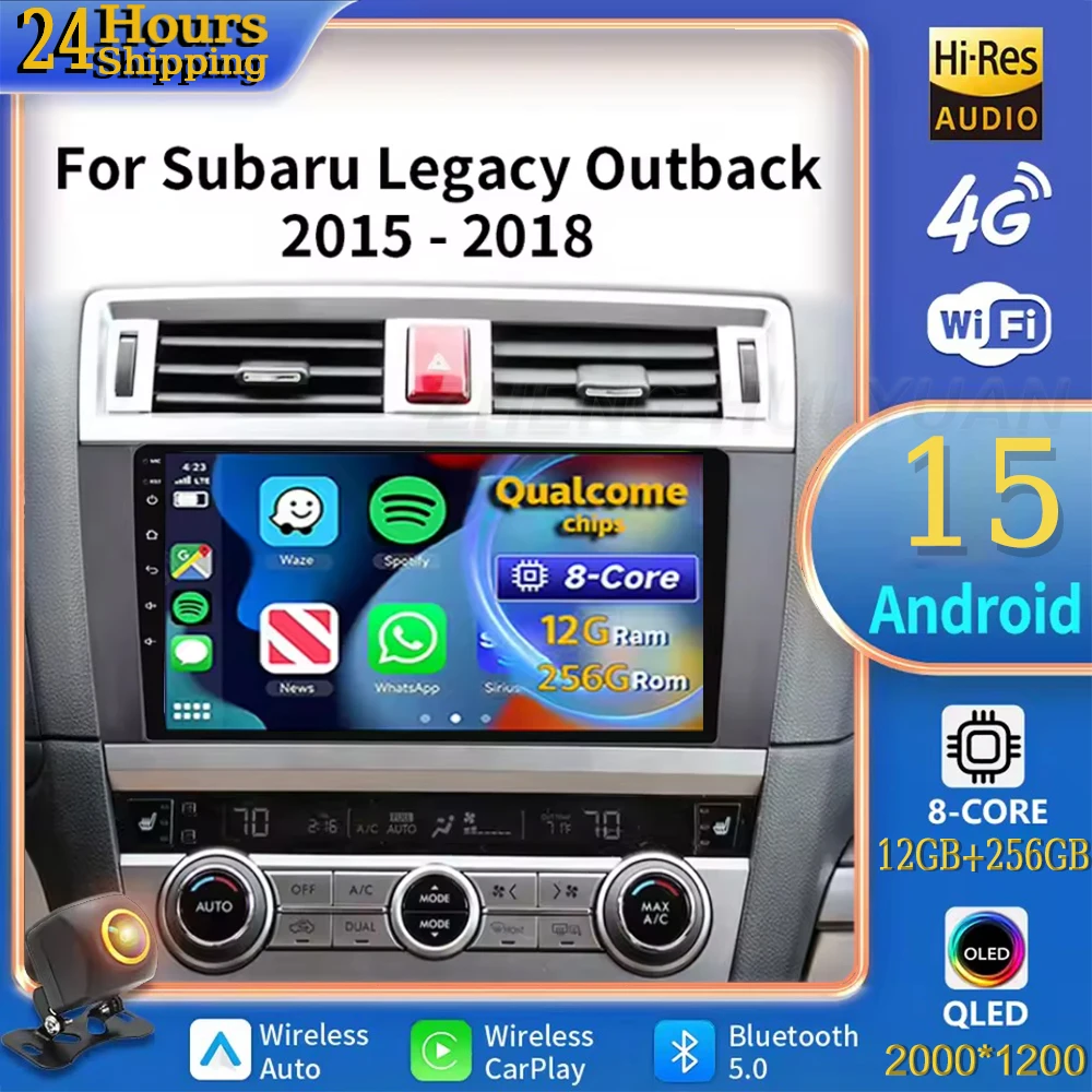 

Для Subaru Outback Legacy 2014-2018 Android 15 автомобильный радиоприемник мультимедийный плеер Android Auto Carplay головное устройство навигация GPS