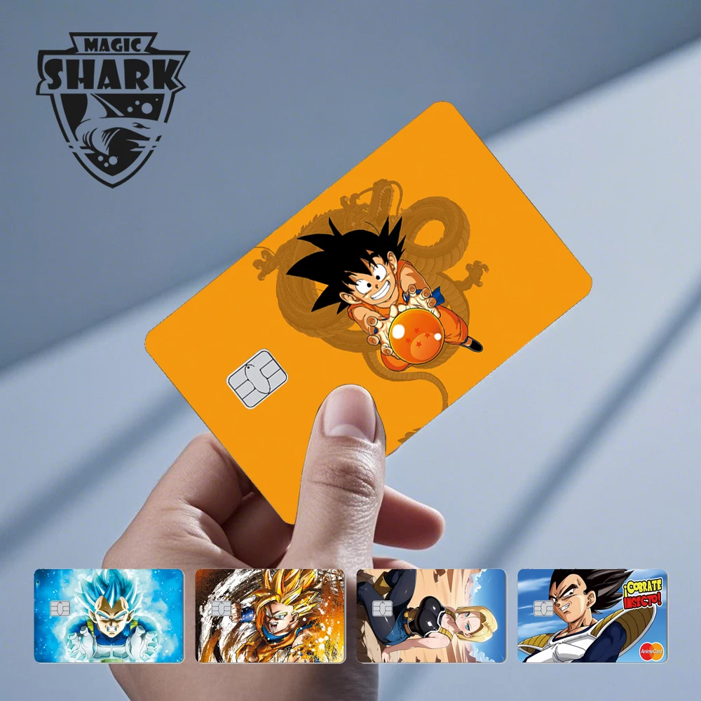 Magic Shark Fashion Anime Vegeta Goku 3M PVC Matte Ultra Thin Skin Sticker Cover Film for Debit Credit Card