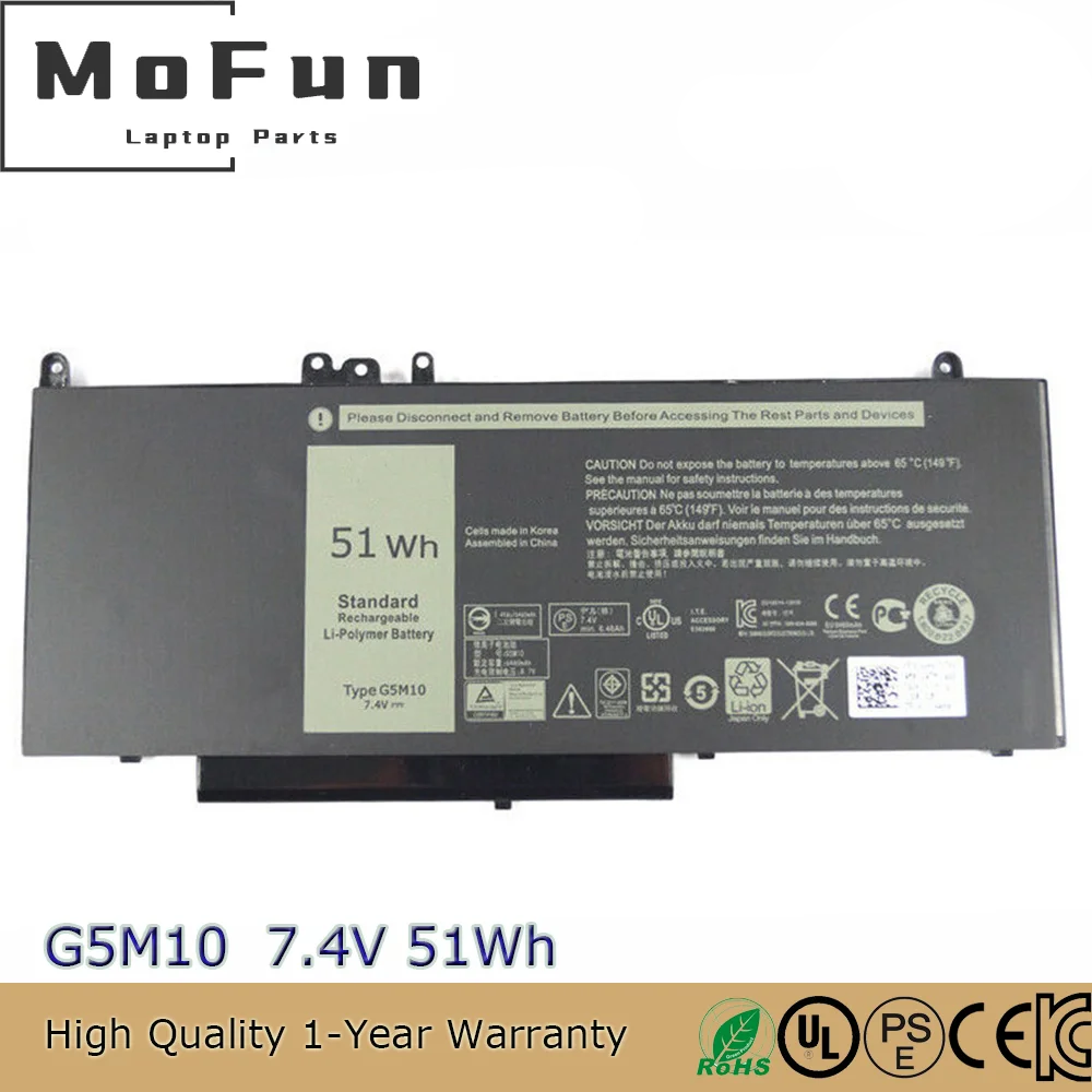 New OriginalG5M10 7.4V 51Wh Battery for Dell Latitude E5250 E5450 WYJC2 F5WW5 7V69Y RYXXH