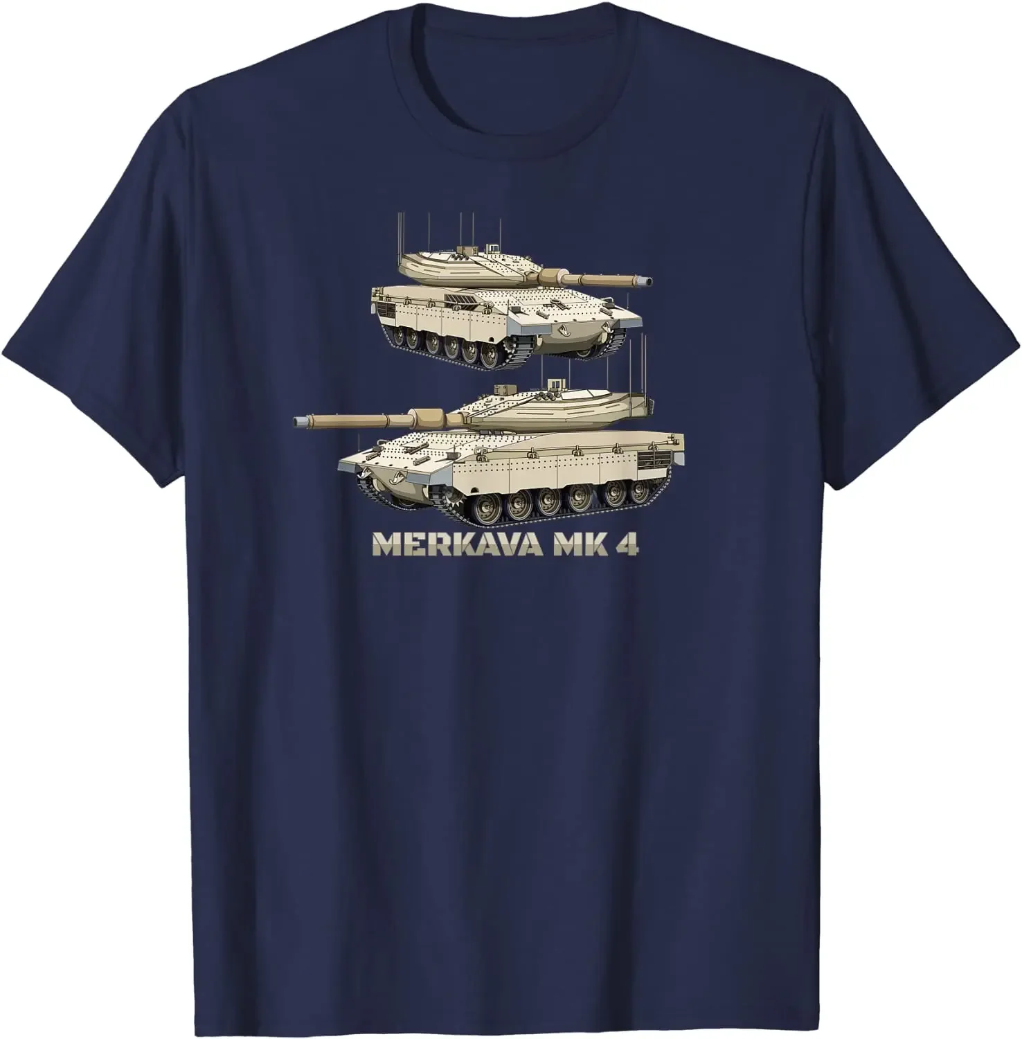 Merkava 4 Israel Tank Diagram Men T-Shirt Summer Short Sleeve Casual 100% Cotton Print T-Shirts