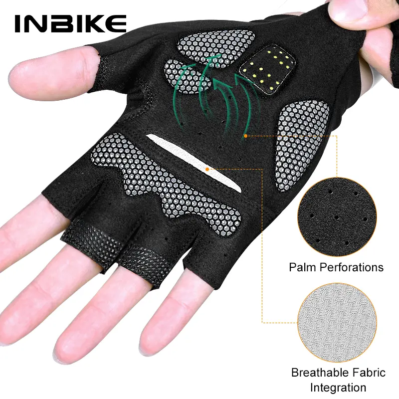 INBIKE Half Finger MTB Cycling Gloves Summer Bicycle Gloves for Men Riding SBR Palm Padded Mountain Road Bike Gloves Accessories - 6