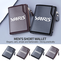 Pu Leather Men Short Wallet Thin Style Folding Credit Card Holder For Toyota Prado 90 120 150 J90 J120 J150 LC90 LC150 Yaris