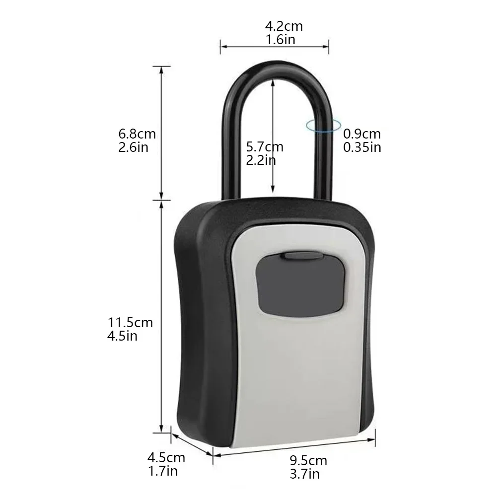 Caja de seguridad con combinación de código de 4 dígitos, caja de bloqueo de llave portátil, caja de almacenamiento de llaves montada en la pared, cerradura de seguridad segura con código reiniciable para el hogar