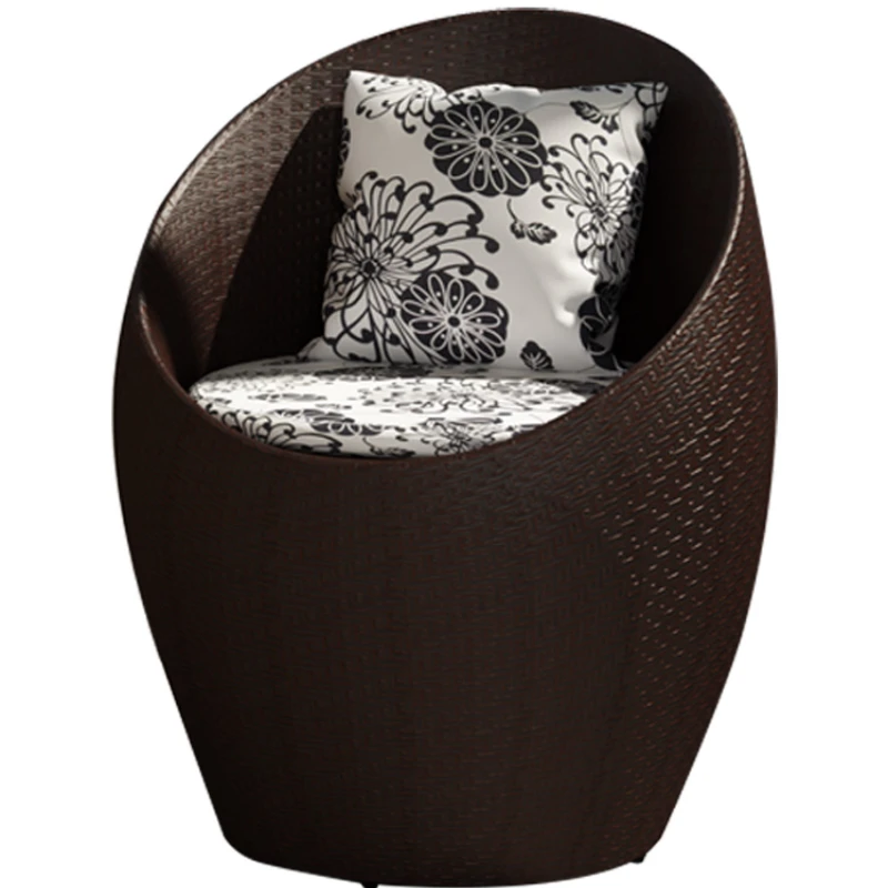 

Rattan Chair Elderly Chair Home Armchair Single Balcony Outdoor Casual Courtyard Woven Outdoor Terrace Small Chair