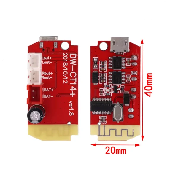 Moduł wzmacniacza audio Bluetooth CT14 Mini 4.2 Stereo Klasy F 2*5W z funkcją ładowania, do samodzielnego montażu i modyfikacji głośników — zdjęcie produktu 3