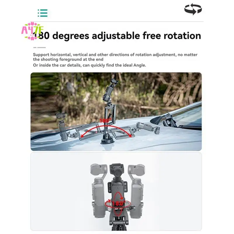 

A47F-STARTRC Camera Bracket Anti Shake Z-Axis Holder Stabilizer For DJI OSMO Pocket 3/Insta360 X4 Camera Part Car Suction Cup Mo