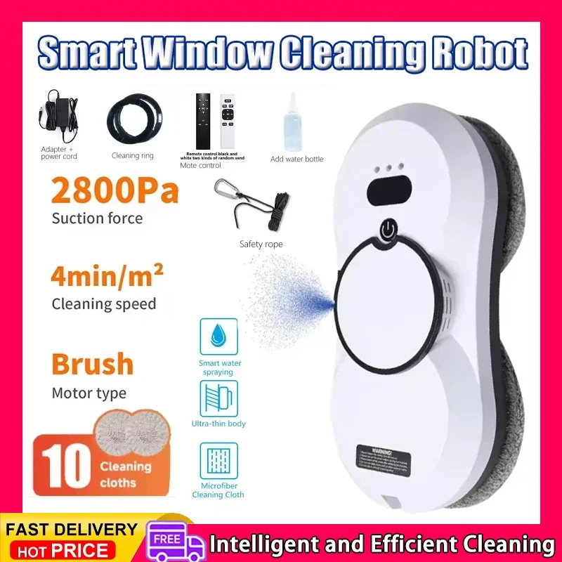 

Automatic Window Cleaning Robot Water Spraying Glass Cleaner Robot Window Cleaner Anti Fall