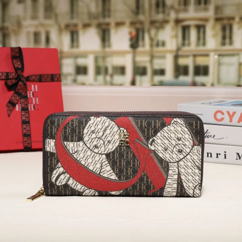 2025 جديد سستة حقيبة المحفظة المرأة الموضة الكلاسيكية طويلة محفظة محمولة حامل بطاقة العلامة التجارية الأصلية حقيبة المرأة كارولينا هيريرا #4