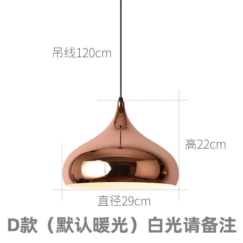 Nordic Modern Simple Style Rose Gold Iron Lamp Shade Minimal LED Ceiling Pendant Light Crystal Chandelier for Restaurant Bedroom