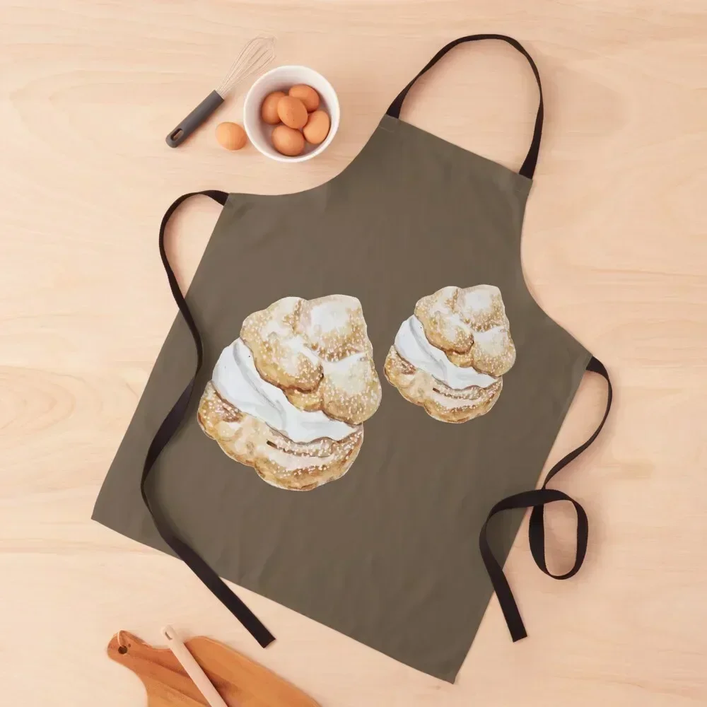 

Cream Puff Profiteroles Pastries Apron for home useful pieces Women's Dress Cute Kitchen Accessories Apron
