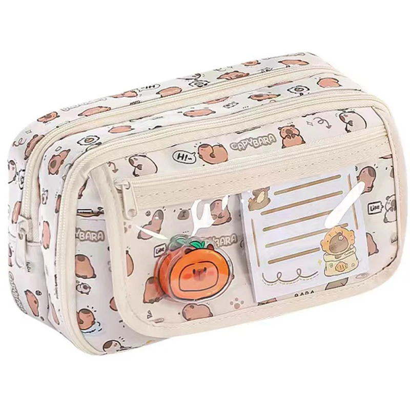 

Capybara Large Capacity Pencil Bag Aesthetic School Cases Girl Korean Stationery Holder Bag Pen Case Students School Supplies