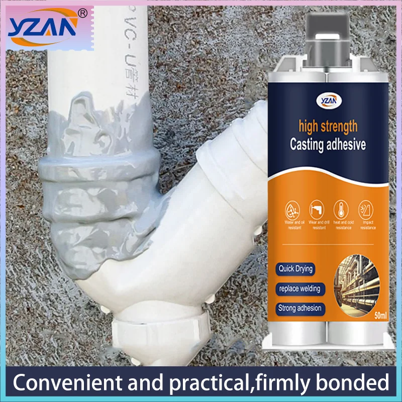Resina epóxi AB 50 ml Cola instantânea de alta resistência à prova d'água Cola líquida super forte para reparos Cola forte para madeira, plástico e metal Soldagem industrial Agente de reparo Cola AB Selante.