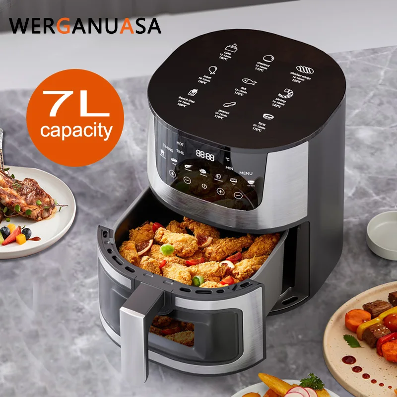 15L 7L Airfryer Digital Use without oil Visible air fryer Smart touch home large capacity stainless steels electric oaster Oven