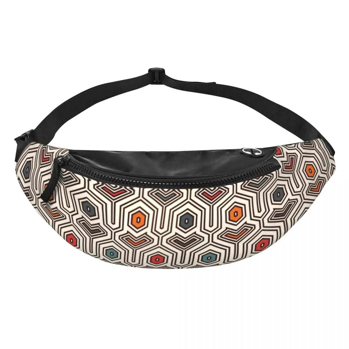 Colorful Ankara Geometric Pattern Fanny Pack for Women Men Cool African Ethnic Crossbody Waist Bag Traveling Phone Money Pouch