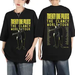 Twenty One Pilots Clancy World Tour 2024 T-shirt Fashion Rock Hip Hop Short Sleeve T-shirts Men Women Casual Vintage T Shirts