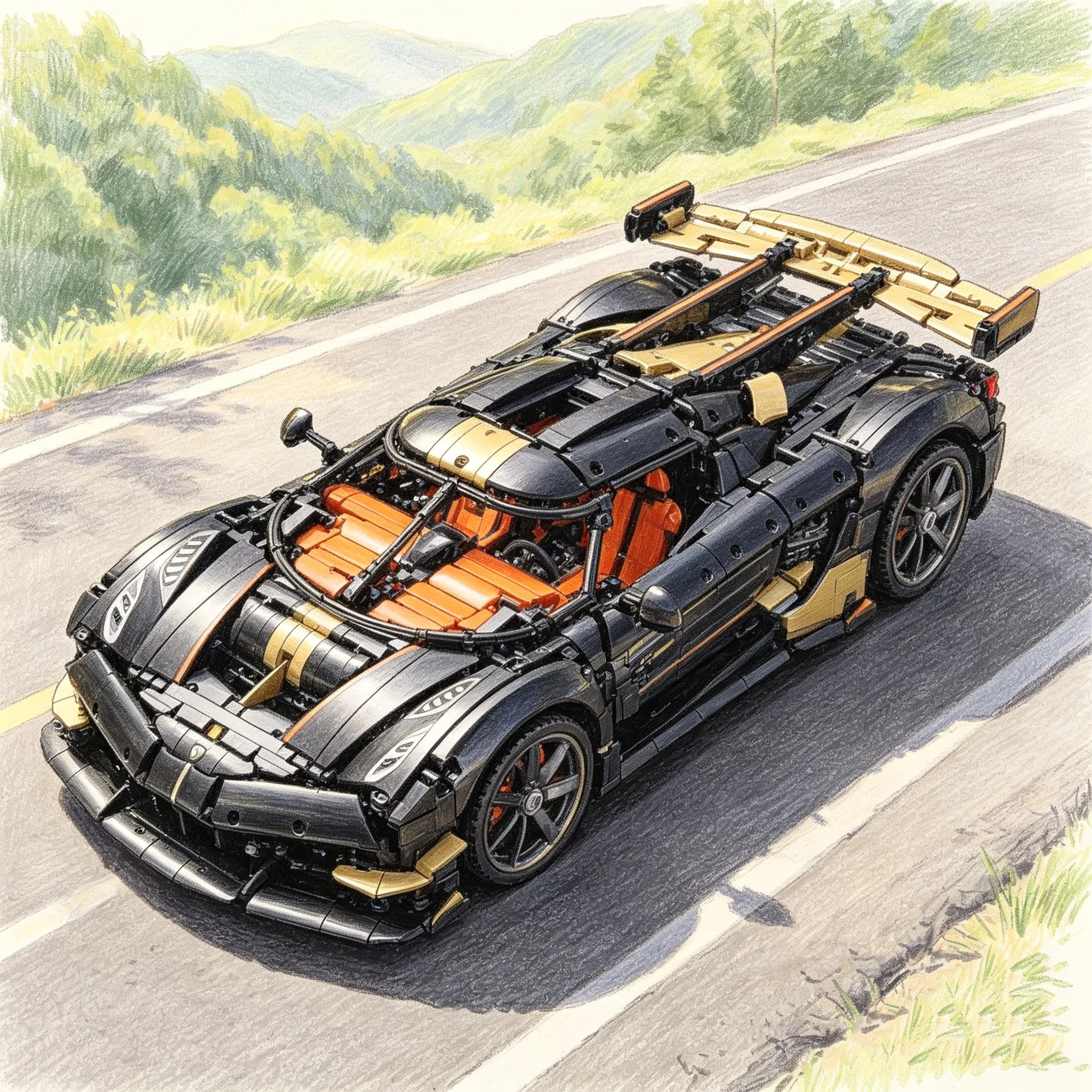 4104pcs High Tech Large Aerodynamic Race Car Bricks Kit Koeni Spear Megacar Supercar Building Block Puzzle Model Birthday Gifts