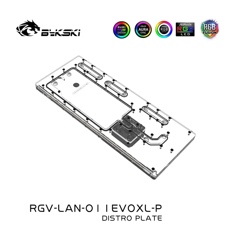 BYKSKI RGV-LAN-O11EVOXL-P Distro Plate Acrylic Board for LIAN LI O11 EVOXL Computer Case Water Cooling Support DDC Pump