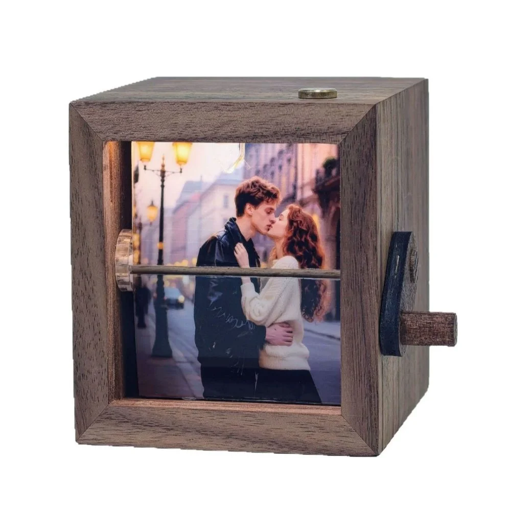 Hand-cranked Page-turning Photo Machine DIY Decorative Photo Frame Photo Frame Creative Commemorative Desktop Ornaments
