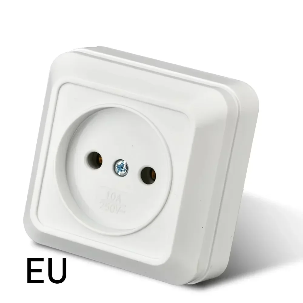 EU 플러그 어댑터 2핀에서 EU 2 라운드 핀 플러그 소켓 입력 AC 110V-250V 10A 여행용 플러그 변환기 전원 어댑터 220V