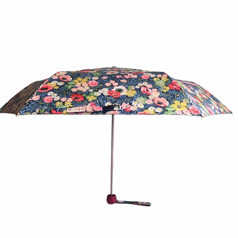 Daisy blue glue fashion printed full shading sun and UV protection ultra light windproof and rain dual-use 3 folding umbrella