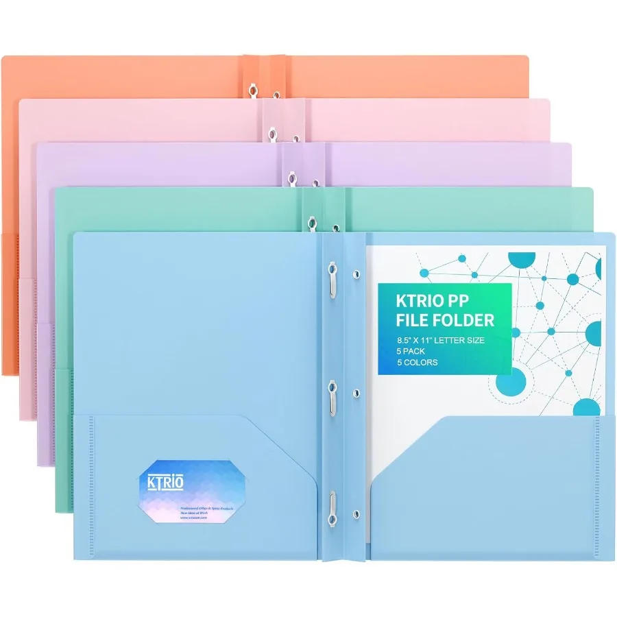 

Plastic Pot Folders with Prongs Colored Heavy Duty Pot Folders with Business Card Slot Letter Size File Fasteners for School Of