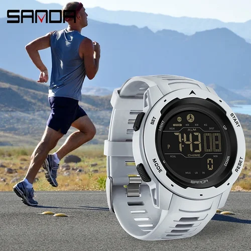 Imagen 2 del producto Reloj Digital SANDA 2145 LED, reloj de pulsera militar, reloj Masculino, relojes de marca para hombres, podómetro deportivo, calorías, resistente al agua hasta 50M