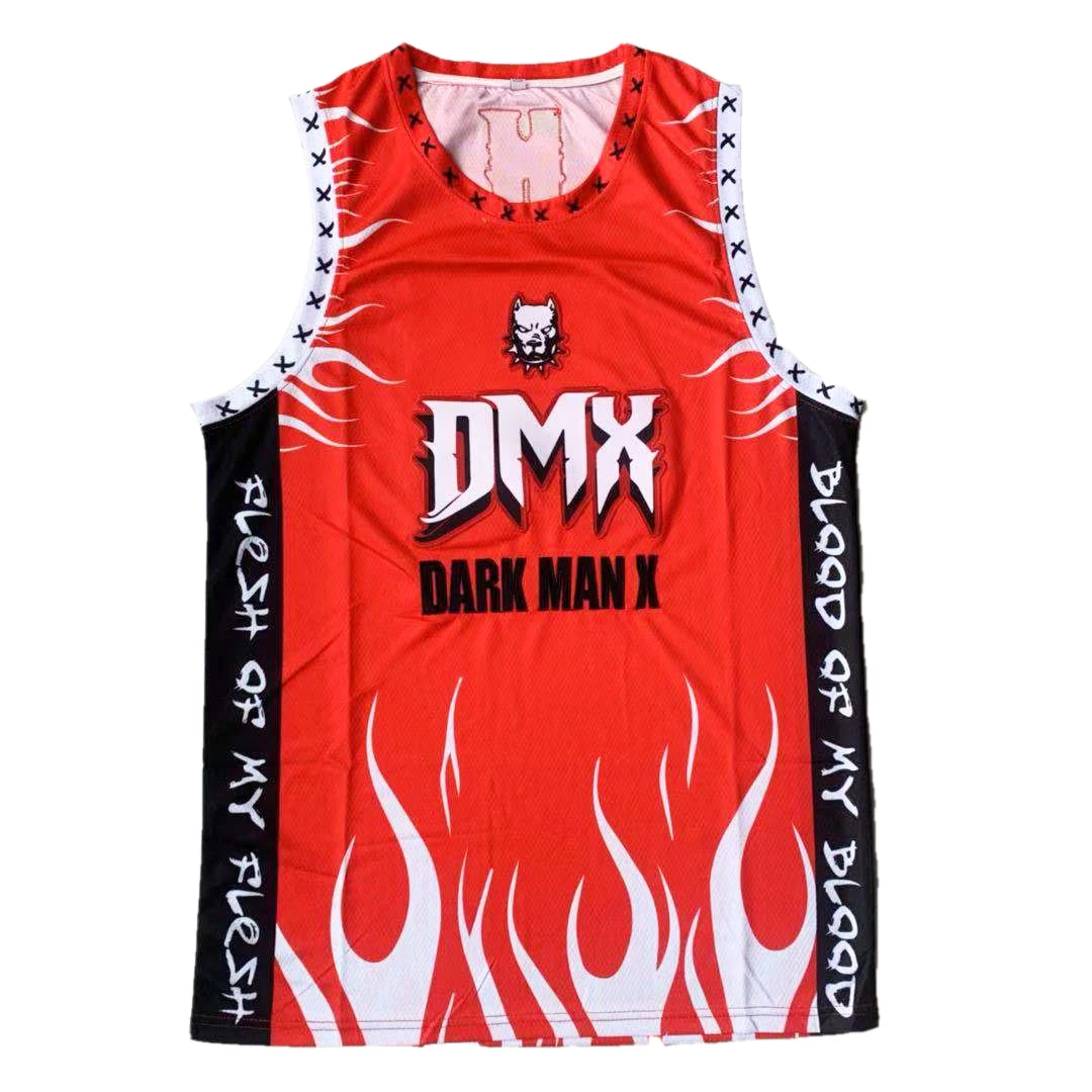 Basketball Jerseys Dark Man X Dmx Jersey Sewing Embroidery Cheap Outdoor Sports Hip Hop High-quality Black Red 2023 New Summer