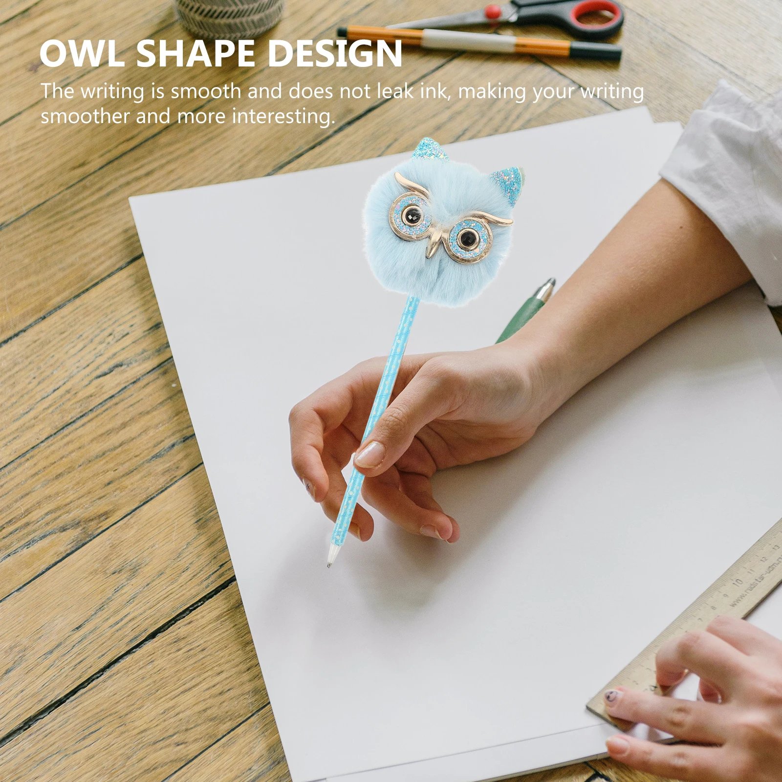 

4 Pcs Owl Ball Pens Adorable Cartoon Writing Tools Smooth Flow Student Supplies Creative Design Decorative Shape