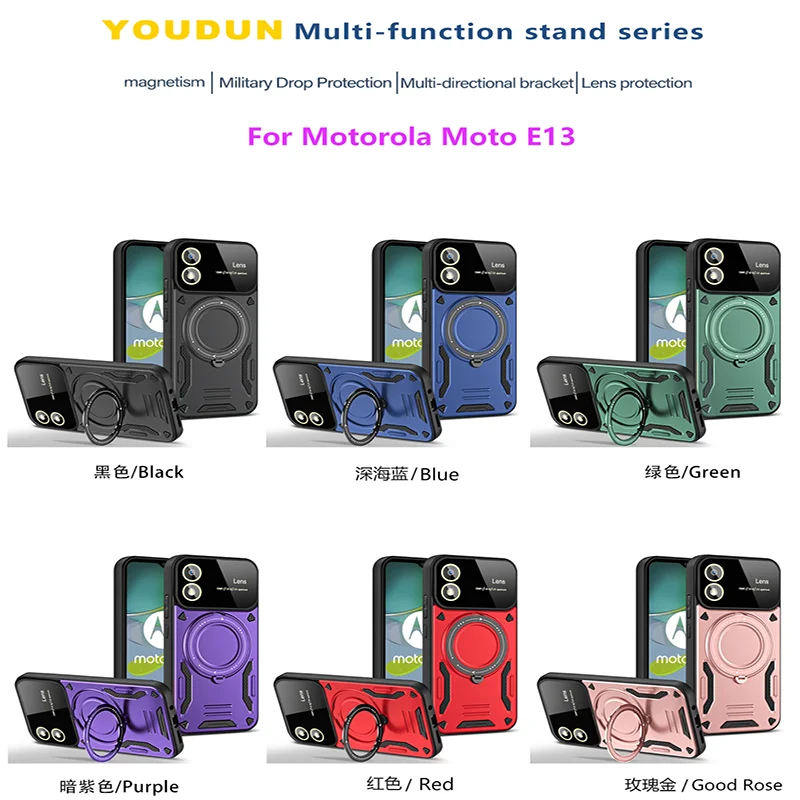 Shockproof Hard Armor Case For Motorola Moto E13 E20 E22 G10 G13 G14 G20 G22 G30 G32 G53 G60 G84 Car Magnetic Holder Phone Cover