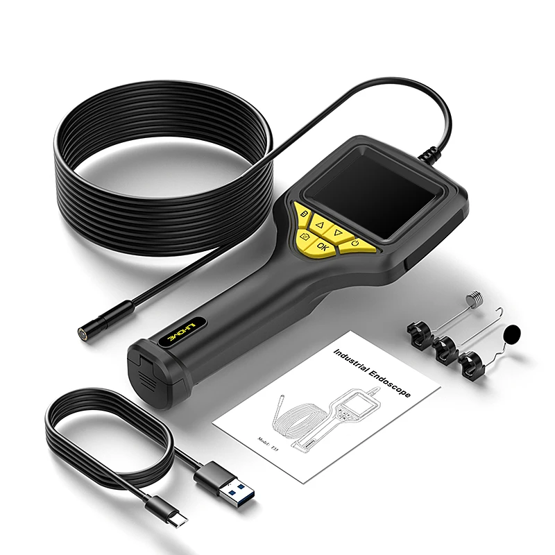 1-15m Industrial Endoscope 720P Camera with 2.8'' IPS Screen Borescope Single Dual&Triple Lens Inspection Camera for Automobile
