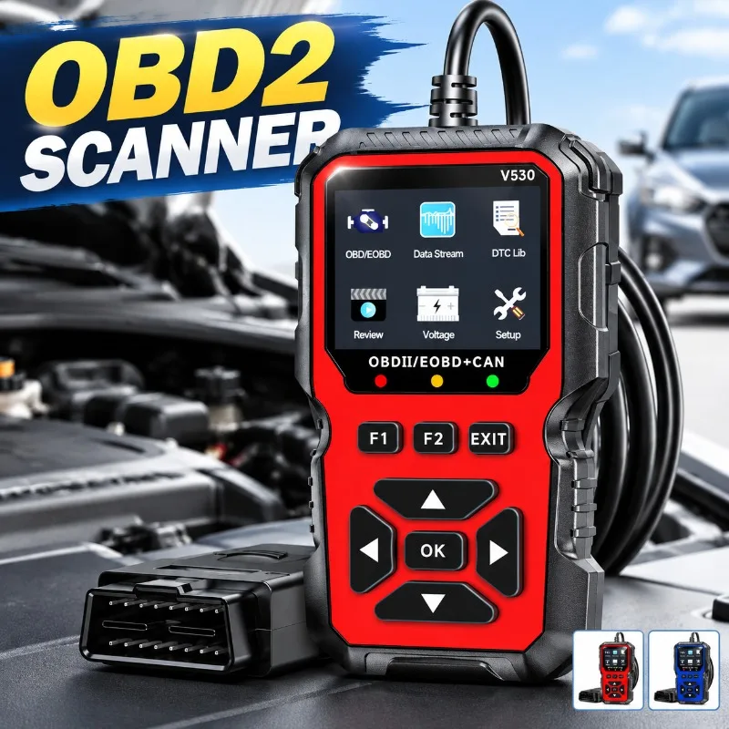 OBD2 Scanner Diagnostic Tool, Engine Fault Code Reader with Erase Reset, OBD II CAN Protocol, Live Data Stream, I/M Readiness,