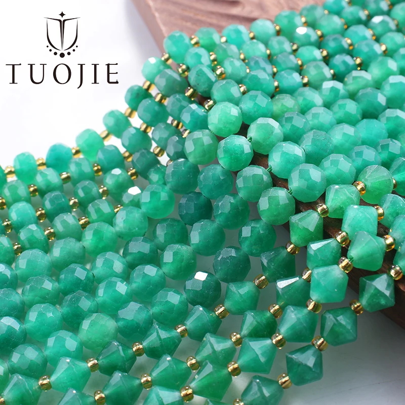 Aventurine verte naturelle, perles rondes à facettes de 2/3/4/6/8/10mm, perles cubes de 4mm 8mm pour la fabrication de bijoux, bracelets DIY, 15 pouces