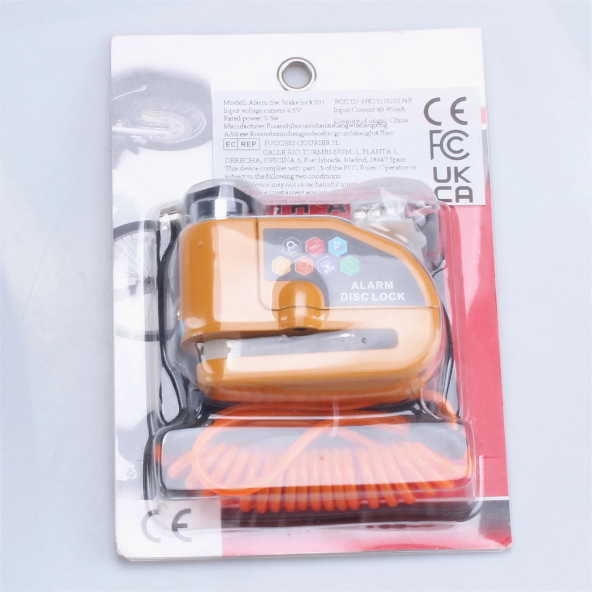 Motorcycle Bicycle Lock Alarm Safety Protection Padlock Disc Aluminum Alloy Anti-Theft Reminder Rope Lock Bag Motorcycle Accesso - view 2