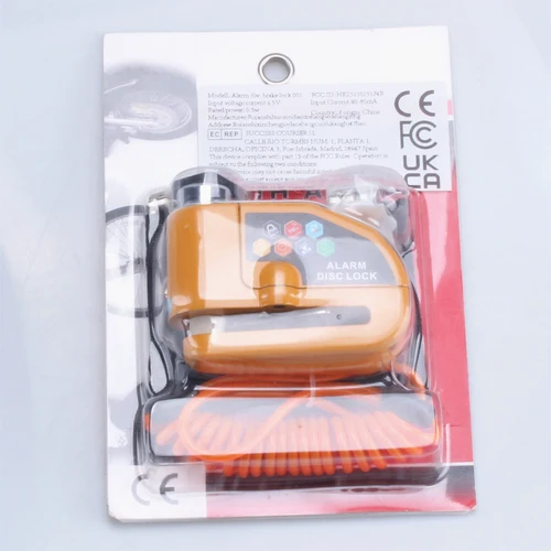 Imagen 2 del producto Candado de protección de seguridad con alarma para bicicleta y motocicleta, candado de disco de aleación de aluminio, recordatorio antirrobo, bolsa de bloqueo de cuerda, accesorios para motocicleta