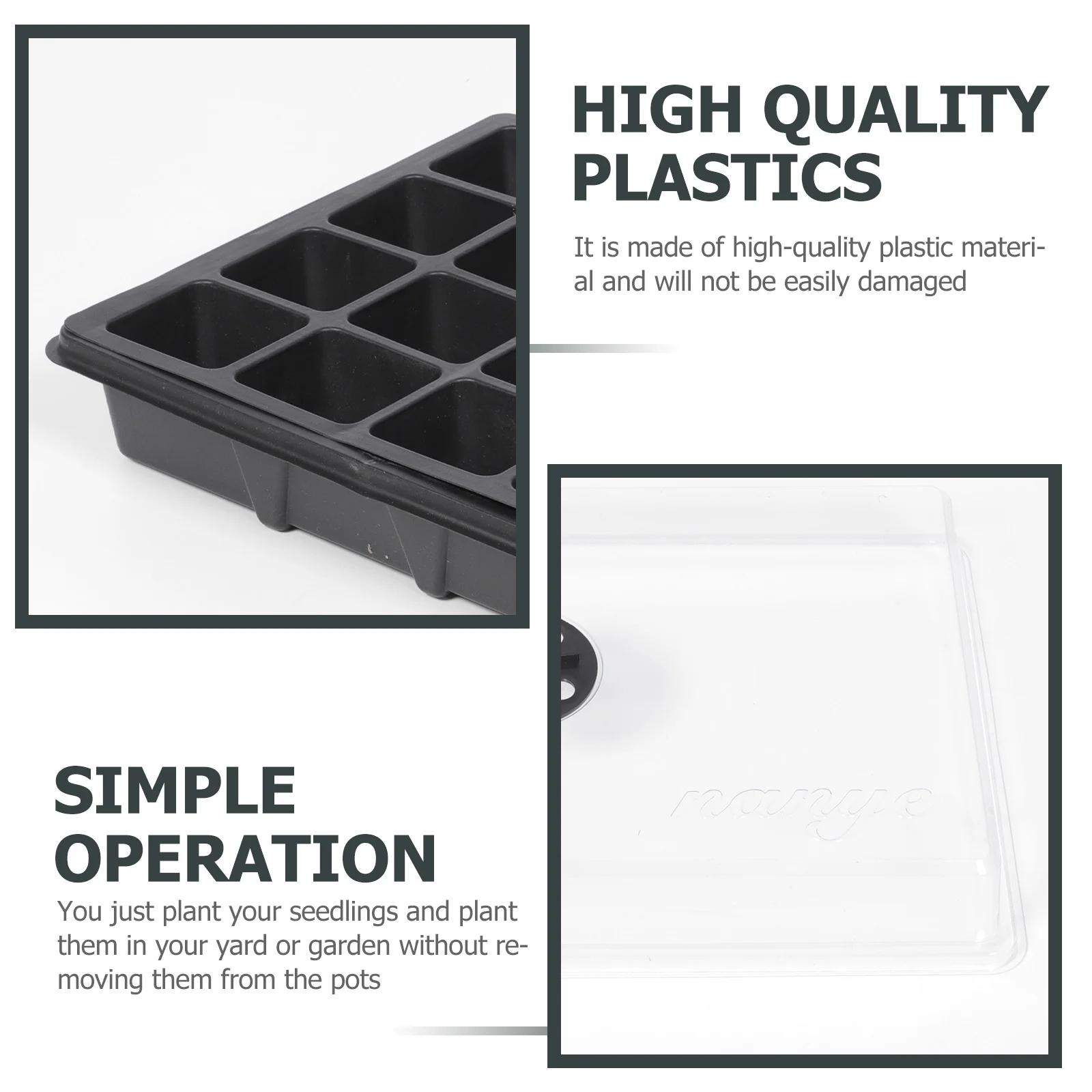 2 Pcs 24-Hole Seedling Tray Gardening Sprouting Case Plant Germination Boxes Planting Plastic Planter Plants