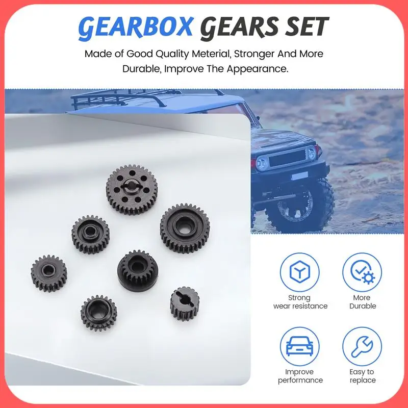 Juego de engranajes de caja de cambios de acero X12A-Metal para Yikong YK4082 YK4102 YK4103 Absima Sherpa coche trepador de control remoto piezas mejoradas Accesorios