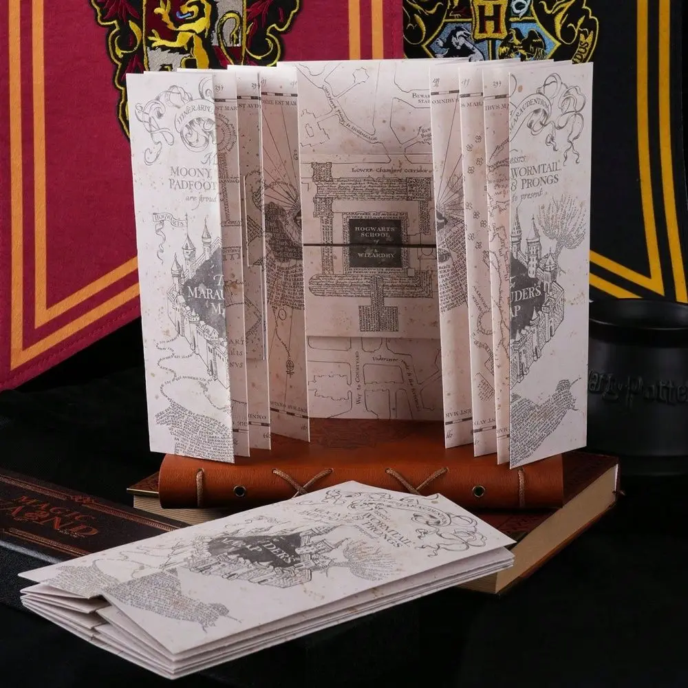 1 Pieza, Mapa de los Marrocanos de Hogwarts, Oficialmente Licenciado por Harry Potter, Accesorio para Juego de Rol, Decoración, Cosplay, Caza del Tesoro