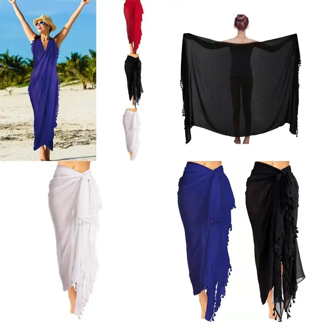 

Y1uc Women Beach Cust Up Long Sarongs Swimsuit Cover-Up Pareo-Coverups купальники