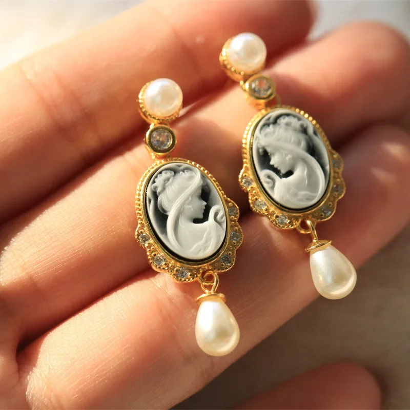 Full Body 925 Silver Sterling Silver Inlaid Cameo Pendant, Earrings, Cameo Ring Bracelet