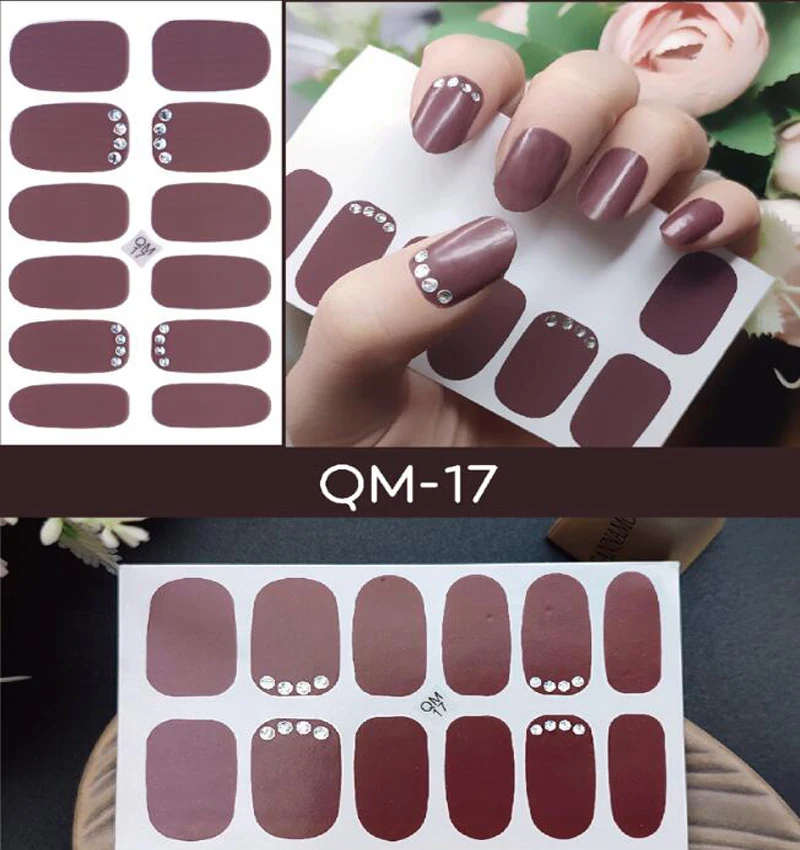 3D Nail Sticker Set Full Cover Adhesive Nail Wraps DIY Slider For Manicuring Nail Art Press On Nails Beauty Nail Art Tools