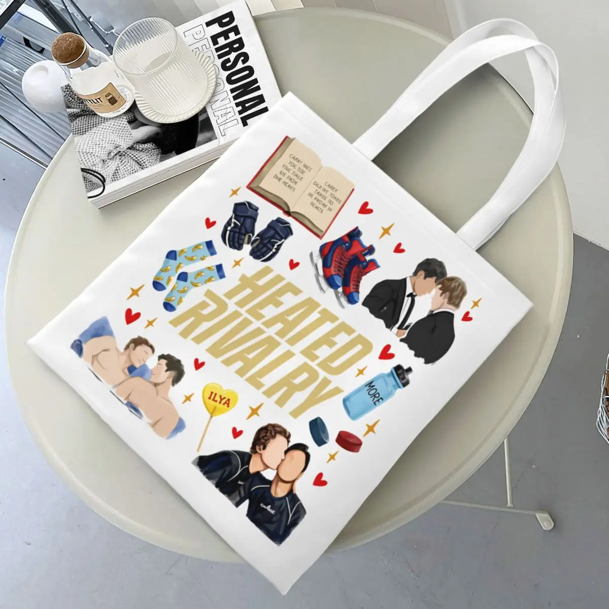Heated Rivalry Shopper Bag Happy Valentine's Day Custom Shopping Bags Women Retro Tote Bag Cloth Work Student Handbags