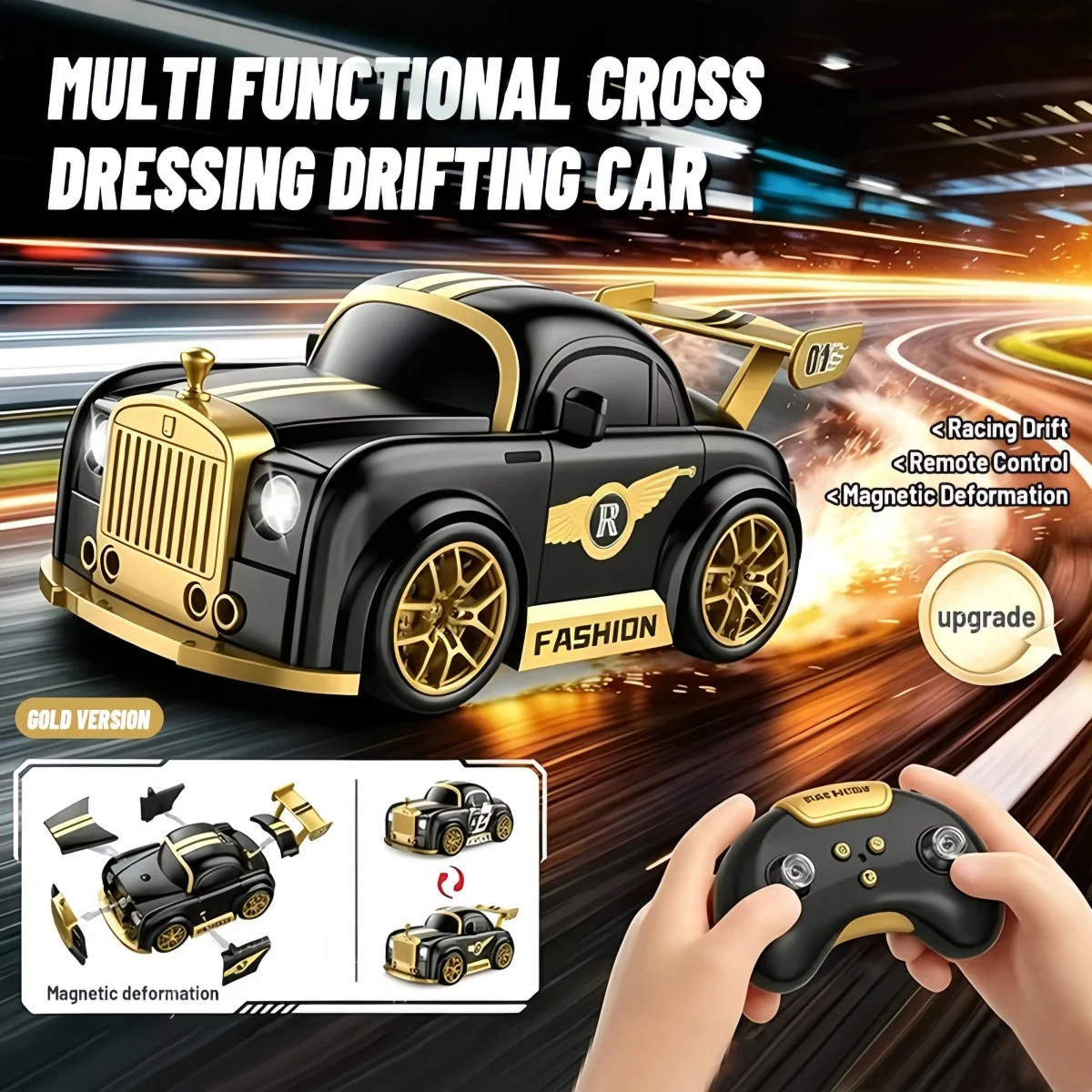 2.4G Mini Smart Sensor RC Drift Car Dual Modes Toy With Follow Escape Modes One Key360°Rotation Stunt LED Lights Music Kids Gift