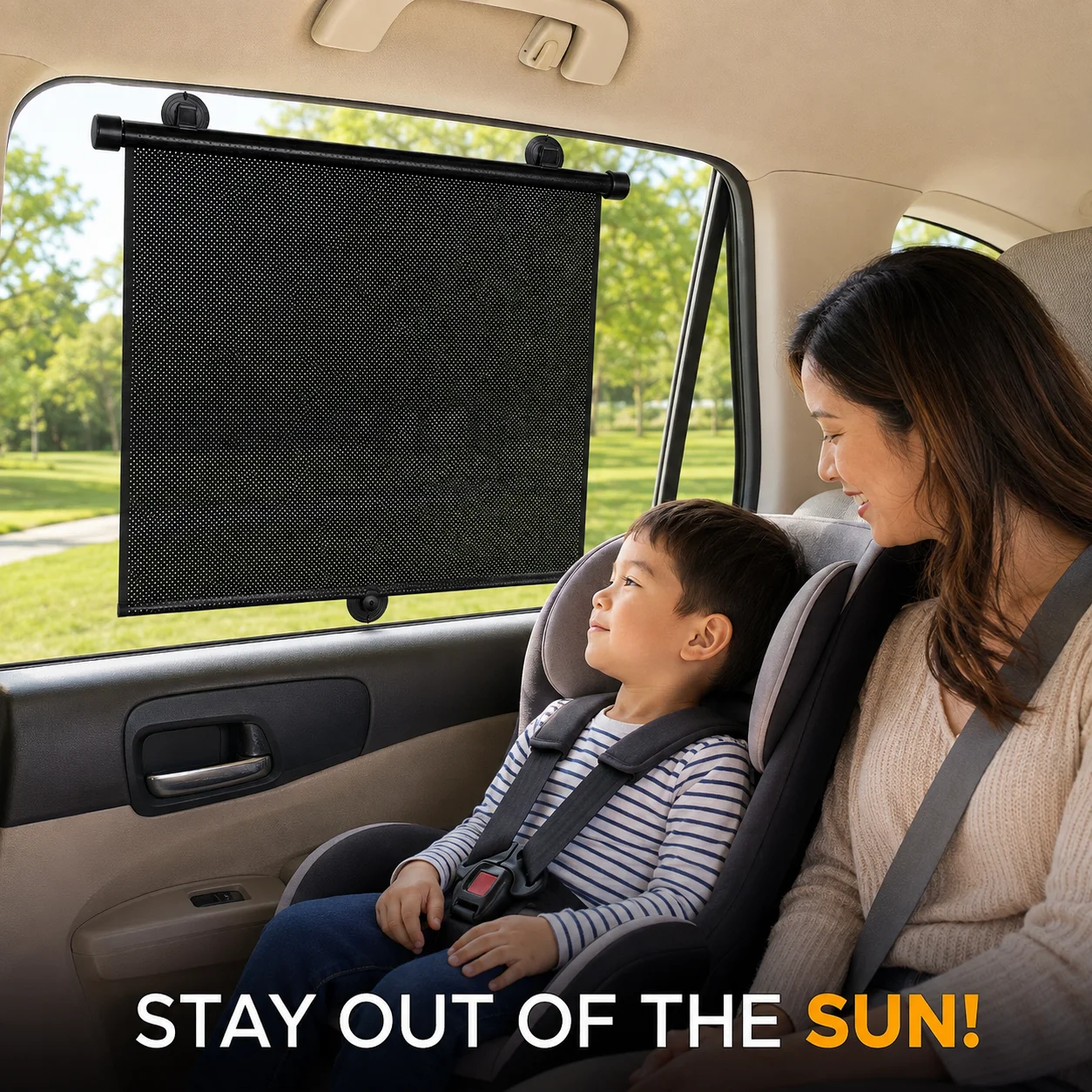 Car Side Window Sunshade, Children's Retractable Sunshade for UV Protection and Sun Protection, Car Blinds (1pcs)