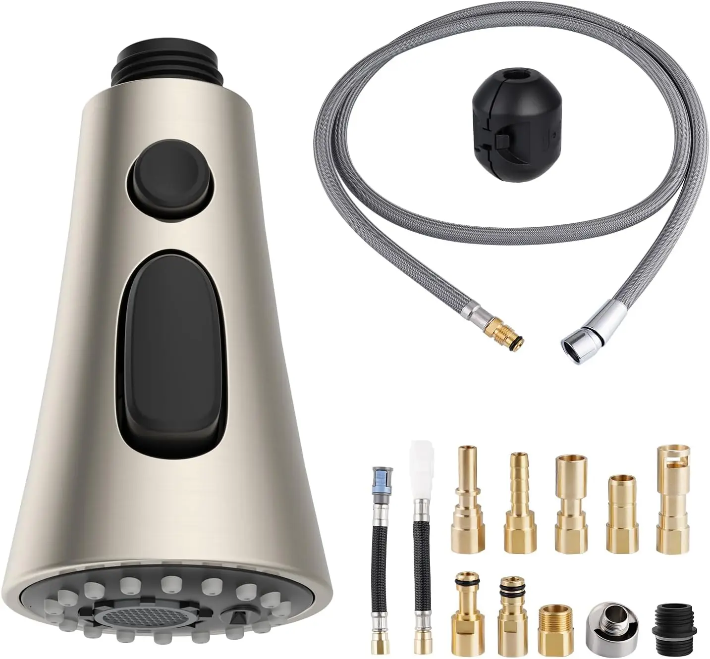 

Kitchen Faucet Head Replacement Set Compatible with Moen/Delta/Kohler/Grohe/Hansgrohe, Pull Down 3 Function Kitchen Sink Sprayer