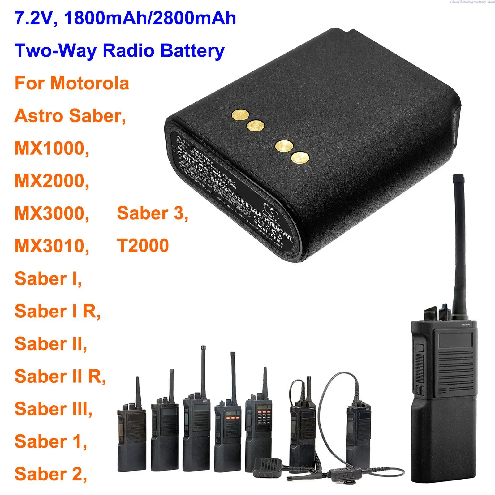 Akumulator 1800 mAh/2800 mAh do radiotelefonów Motorola MX1000, MX2000, MX3000, MX3010, Sabre 1, Sabre 2, Saber 3, T2000