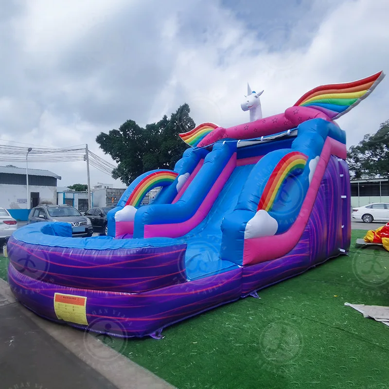 Castelo inflável colorido do PVC grande para crianças, salto exterior customizável