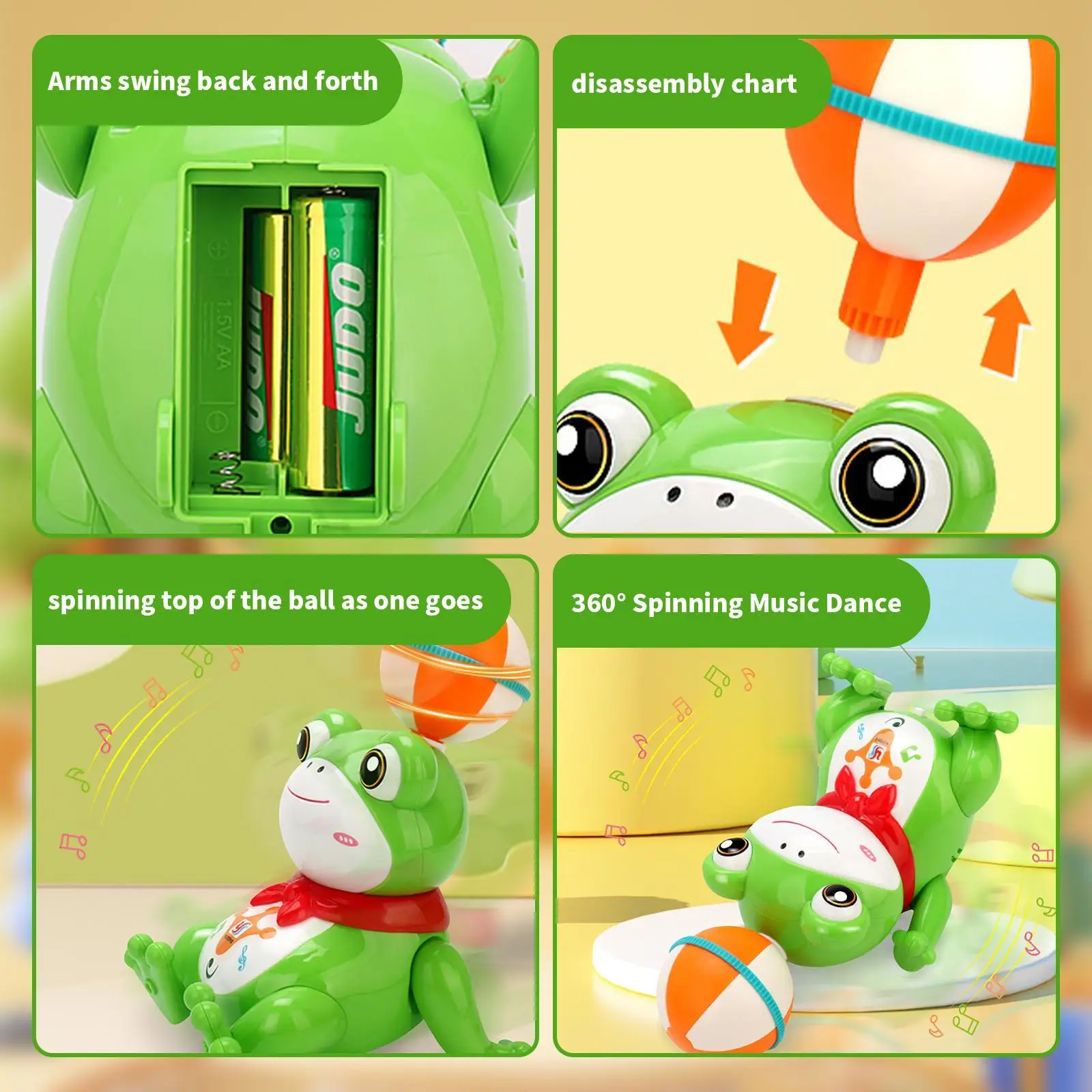 ของเล่นกบหมุนได้พร้อมไฟ LED ของเล่นลูกบอลหมุนสำหรับเด็กอายุ 3 4 5 6 7 ปี เด็กชายและเด็กหญิง ของชำร่วยงานปาร์ตี้