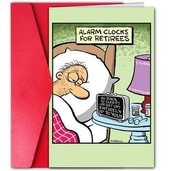 1pc, Retirement Card, interesting retirement card, Alarm clock for retirees, Congratulations on retirement, happy retirement.