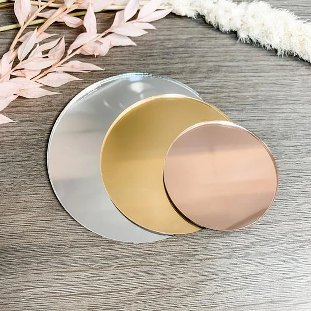 5-15cm Acrylic Circle Sheet Disc Round Board for Wedding Place Card Gift Tag Ornament DIY Art Display Project Painting Carve