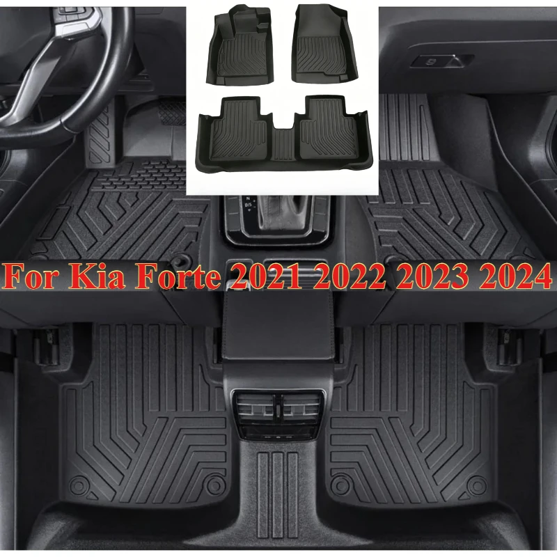 

3 PCS TPE Custom Car Floor Mats Suitable for Kia Forte 2021 2022 2023 2024 Car Interior Accessories